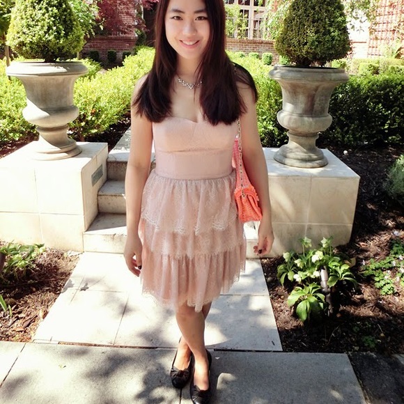 BCBGMaxAzria Lilah Tiered-Lace Strapless Dress - Picture 6 of 8